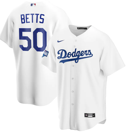 Men's Los Angeles Dodgers #50 Mookie Betts White 2020 World Series Champions Home Patch Cool Base Stitched MLB Jersey Men's Los Angeles Dodgers #50 Mookie Betts White 2020 World Series Champions Home Patch Cool Base Stitched MLB Jersey